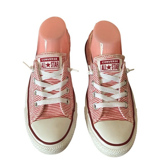 Converse Red and White Striped Sneakers - Picture 7 of 13